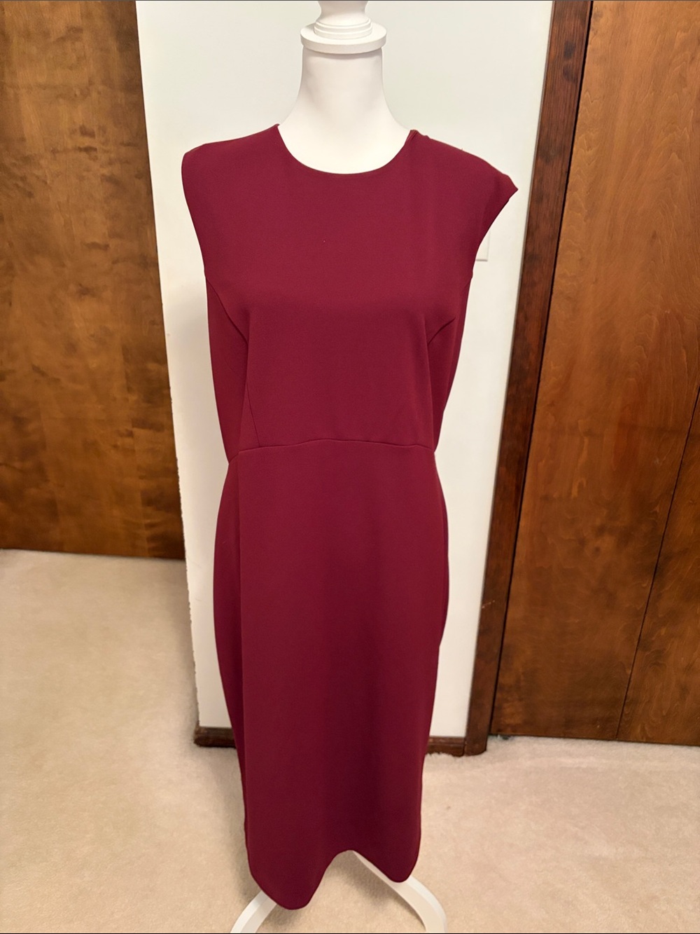 Express Sleeveless Midi Dress in Burgundy